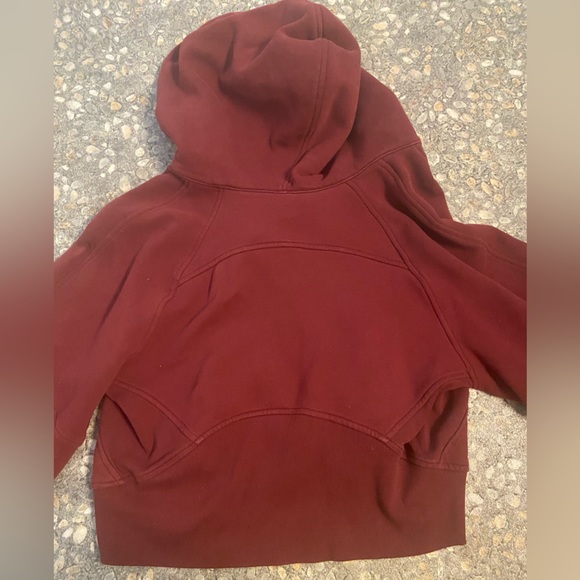 Lululemon - Red Merlot Scuba 1/2 Zip Hoodie Sweater XS/S - Picture 4 of 7